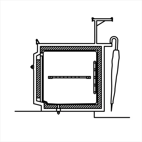Dibujo Diseño Vectorial Una Mesa Bar Paraguas — Archivo Imágenes Vectoriales