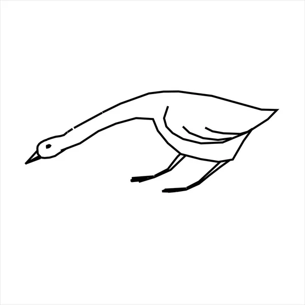 Conception Vectorielle Croquis Cygne — Image vectorielle