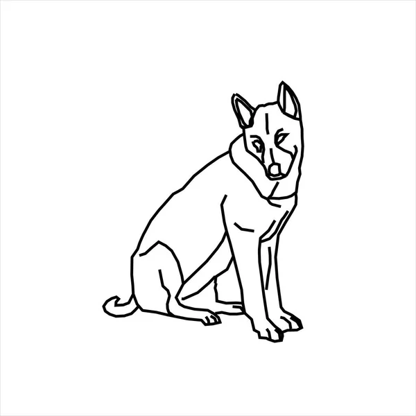 Dibujo Diseño Vectorial Perro Sentado — Vector de stock