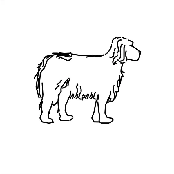 Desenho Desenho Vetor Cão Com Pele Grossa — Vetor de Stock