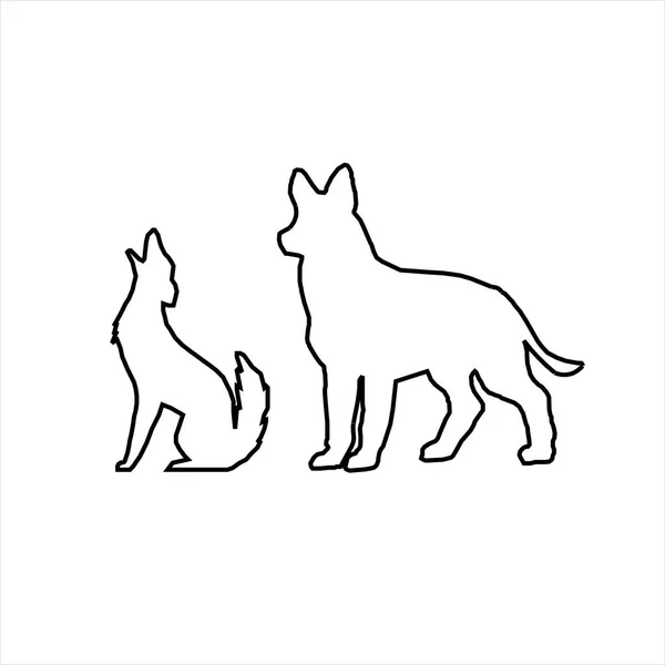 Dibujo Diseño Vectorial Perro Que Parece Lobo — Vector de stock