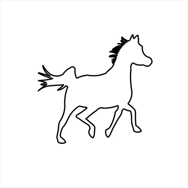 Croquis Vectoriel Cheval Fuite — Image vectorielle