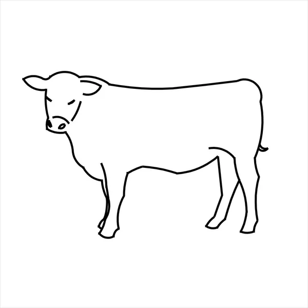 Dibujo Diseño Vectorial Una Vaca Parada — Vector de stock