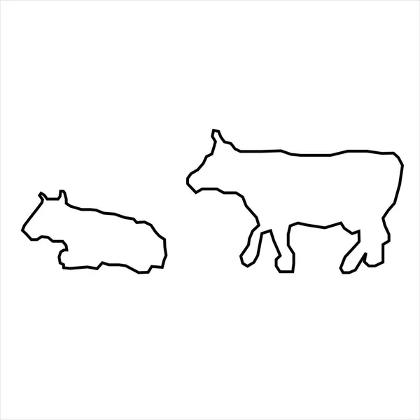 Vaca Animal Bosquejo Vector Diseño — Vector de stock