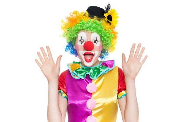 Lustiger Clown - buntes Portrait — Stockfoto