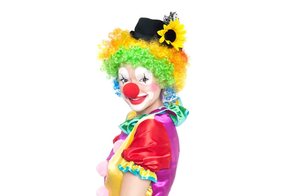 Lustiger Clown - buntes Portrait — Stockfoto