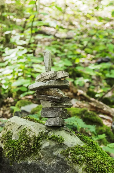 Bilans kamieni w drewno lato — Zdjęcie stockowe