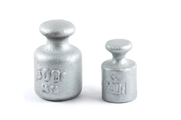 Dvě izolované stříbrná váha — Stock fotografie