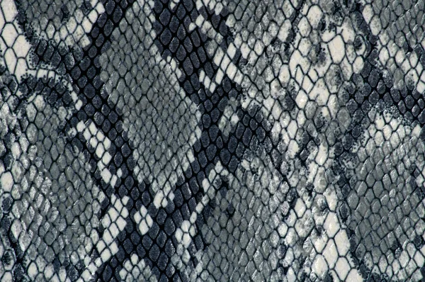 Tecido cinza com impressão de cobra close-up — Fotografia de Stock
