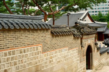 Seul'deki Deoksugung Sarayı duvar