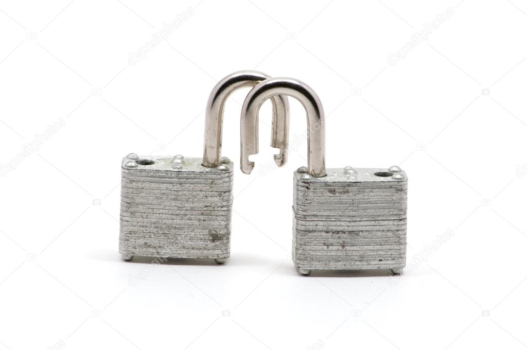 Two isolated silver locks