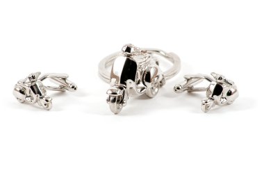 İzole motosiklet Anahtarlık ve kol düğmeleri