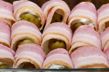 Pastırma patates yakın çekim