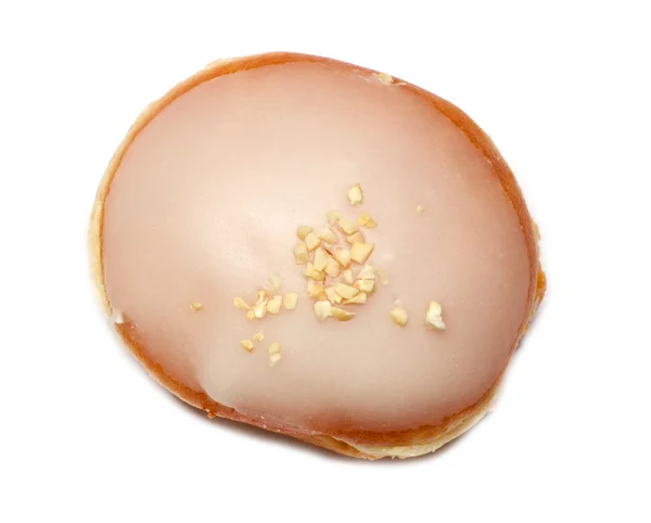 Einfacher Donut mit Nüssen obendrauf — Stockfoto