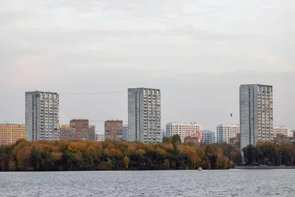 Nagatinsky Zaton Bölgesi Nagatinskaya Setinin Bir Parçası Moskova Nehri Manzarası — Stok fotoğraf
