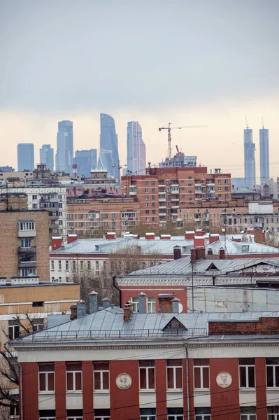 Vista Moscú Desde Arriba Desde Distrito Yuzhnoportovy — Foto de Stock