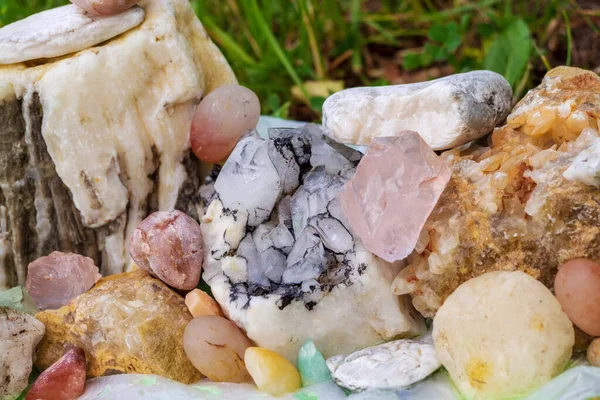 Piedras Semipreciosas Fósiles Piedras Industriales Minerales Cristalinos Diversas Rocas Rusia — Foto de Stock