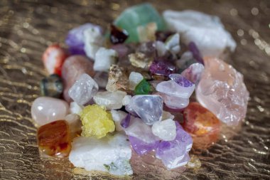Semi-precious stones gems close-up
