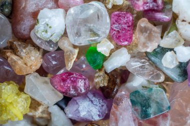 Semi-precious stones gems close-up
