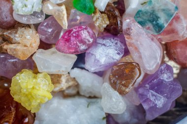 Semi-precious stones gems close-up