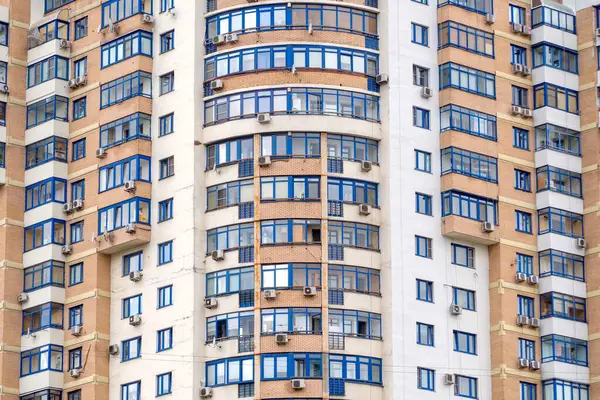 Fragmento Edificio Residencial Apartamentos Gran Altura Adecuado Para Fondo — Foto de Stock