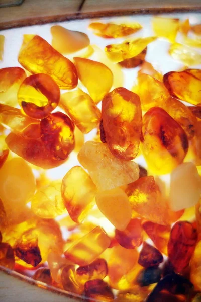 Small Pieces Amber Close Stock Image