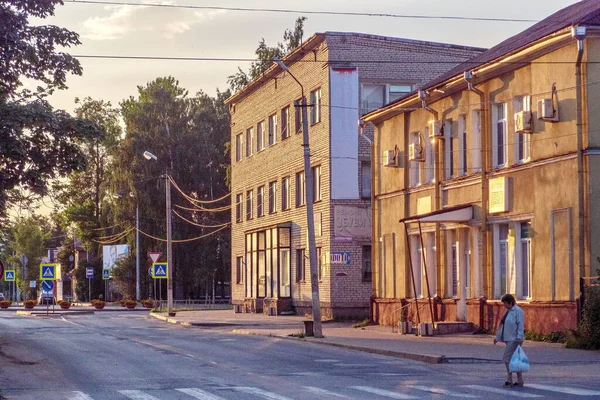 Pechory市和Pskov区的中央街道 — 图库照片