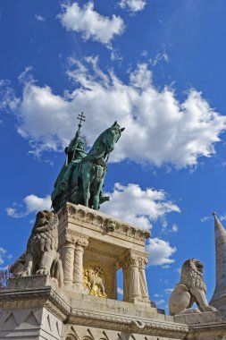Kral Saint Stephen heykel Budapeşte '