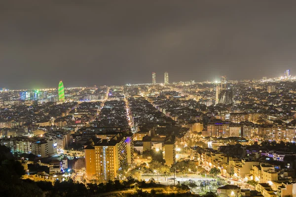 Vista nocturna de Barcelona — Foto de Stock