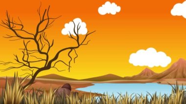 Akşamları bataklıktaki dev timsah.