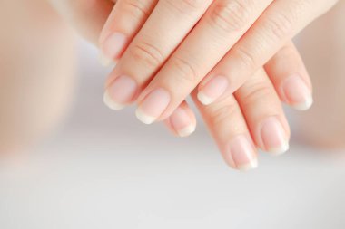 Close-Up fingernail of women, Concept of health care of the fingernail. clipart