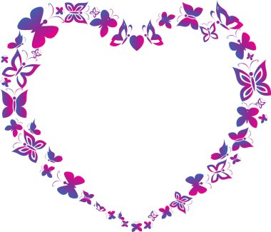 Butterfly heart, isolated on white