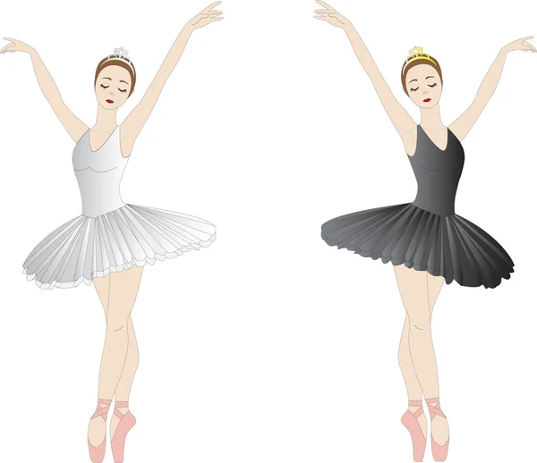 Две балерины, изолированные на белом — стоковое фото