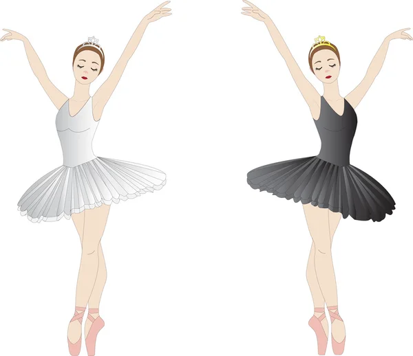 Two ballerinas, isolated on white — Stock fotografie