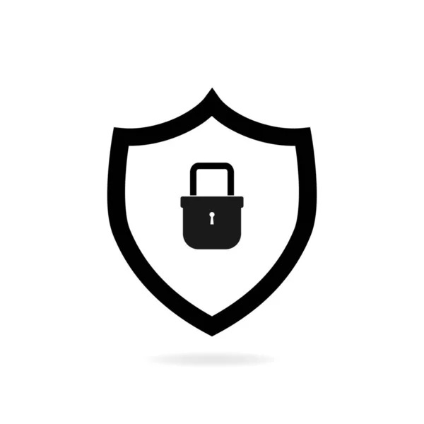 Abstract Security Vector Icoon Geïsoleerd Witte Achtergrond Shield Icoon Lock — Stockvector