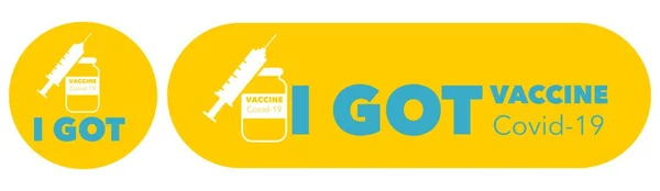 Икона Меня Вакцина Covid Дизайн Наклейки Концепция Кампании Вакцинации — стоковый вектор