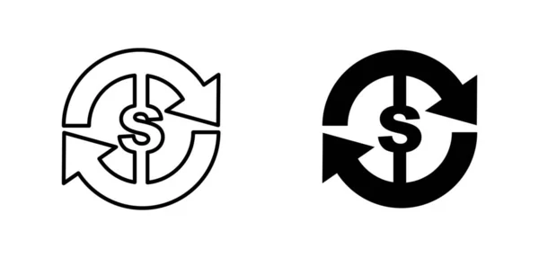 Cashback Ikonen Uppsättning Pilen Som Omger Bokstaven Symbolen Vektor Illustration — Stock vektor