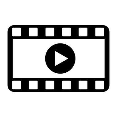 Video simgesini oynat. Film ikonu. Vektör illüstrasyonu.
