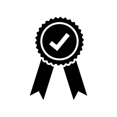 Ödül ikonu vektörü. Madalya ödülü ve tanınma sembolü.