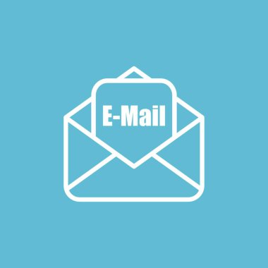 Satır biçiminde e- posta simgesi. Arka planda izole edilmiş vektör simgesi.