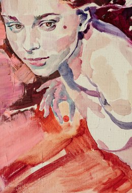 Çıplak genç kadın poz veriyor.  