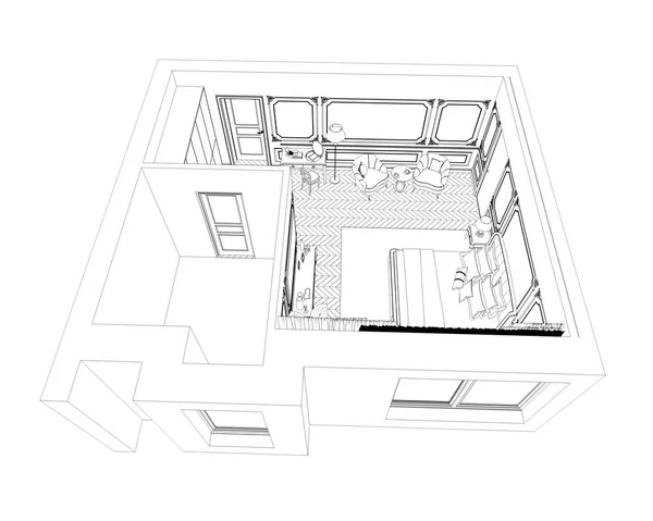 Interieur Visualisatie Illustratie — Stockfoto