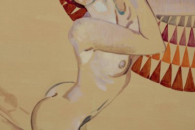 Çıplak kadının yağlı boyası.