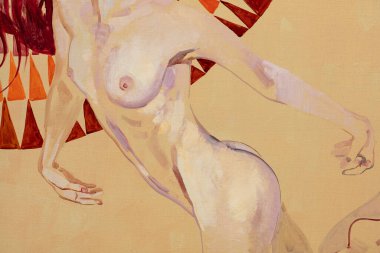 Çıplak kadının yağlı boyası.