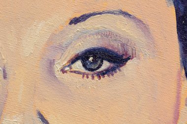 Güzel kadın resim yapıyor. Yakından. 