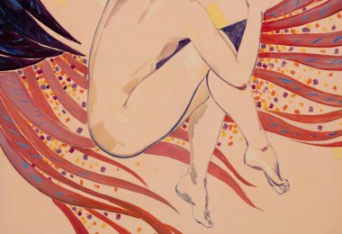 Çıplak kadının yağlı boyası.