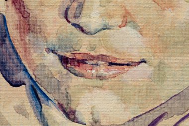 Güzel kadın resim yapıyor. Yakından. 