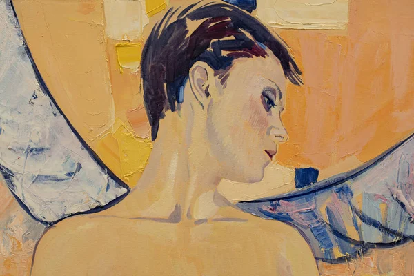 Beautiful Woman Painting Close — Stock Photo, Image