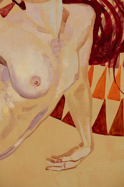 Çıplak kadının yağlı boyası.