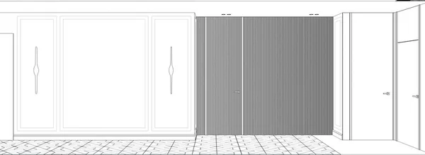 Interiør Visualisering Illustration - Stock-foto